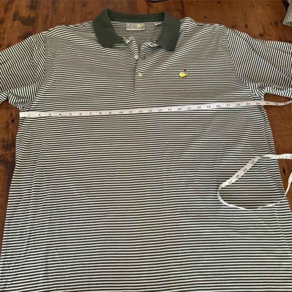 Masters Augusta Mens Forest Green Striped Classic Cotton Golf Polo Sz XL - Picture 6 of 11